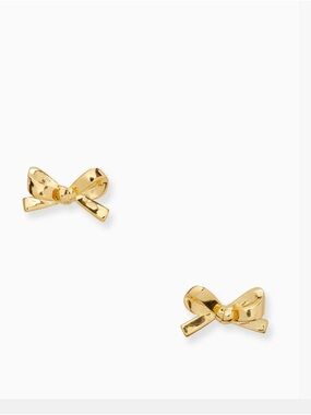 kate spade Gold skinny mini Bow Studs earrings.